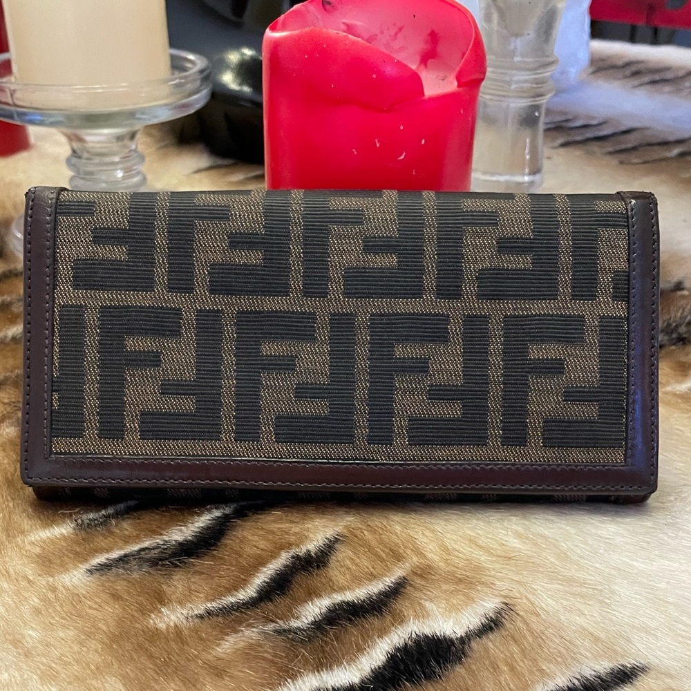 Beautiful Fendi Canvas Long Wallet - EUC